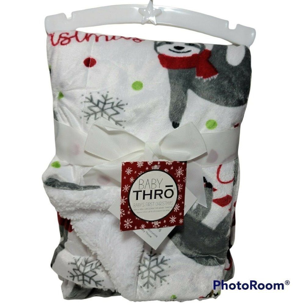 ‎Baby Thro Sherpa Blanket Sloths First Christmas 30x40 Throw Soft Gift Holiday